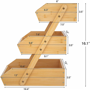 Cesta de bambú <span class=keywords><strong>para</strong></span> fruta, Bol <span class=keywords><strong>para</strong></span> <span class=keywords><strong>cocina</strong></span>, soporte de almacenamiento de verduras <span class=keywords><strong>para</strong></span> tienda de frutas, 3 niveles - Product Image 5