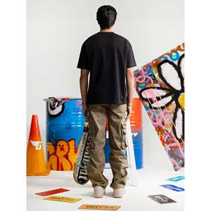 Camiseta Oversize de Algodón 100% de Alto Gramaje con Estampado y Serigrafía, 300 GSM, Comprimida - Product Image 2