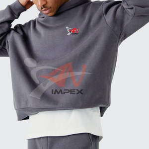 Ensemble survêtement pour homme avec logo personnalisé, en molleton français lourd, imprimé en 3D, pantalon de survêtement évasé et sweat-shirt à capuche, survêtements pour homme - Product Image 3