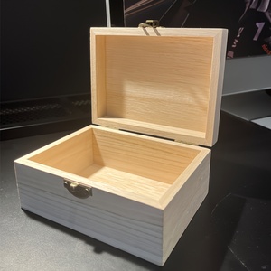 Caja de Almacenamiento de Madera Hecha a Mano, Caja de Madera Natural con Tapa con Bisagras, Caja de Almacenamiento Multiusos - Product Image 6