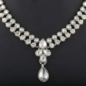 Women's Kundan <b>Jewellery</b> Set - Silver - Product Image 2