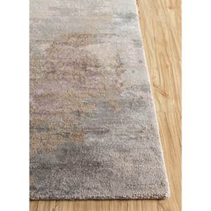 Alfombra Kavi Gris y Negra Anudada a Mano de Lana y Seda de Bambú con Diseño Teoría del Caos, Alfombra Rectangular Afelpada para Pasillo/Habitación - Esk-356 - Product Image 4