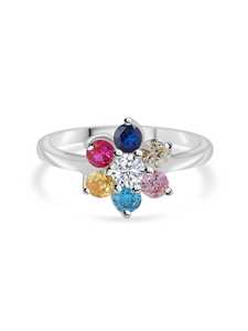 Anillo de diamantes de moissanita con diseño de flores multiestronadas de estilo Vintage de Plata de Ley 925, anillos de moda de compromiso de boda Unisex - Product Image 4