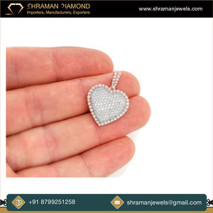 2025 Tendance 10K Or Massif Lab Grown Diamant Personnalisé Glacé Bubbly Border Coeur Pendentif Hip Hop Fine Jewelry pour la Saint Valentin - Product Image 4