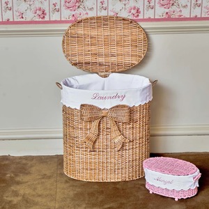 Cesta de ratán rosa hecha a mano, cesta de almacenamiento al por mayor, ecológica, hecha en Vietnam - Product Image 4
