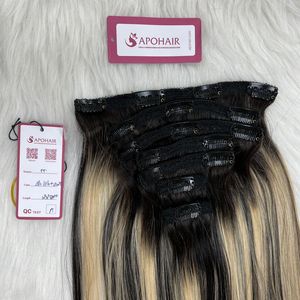 Offre Spéciale 100% cheveux humains tissage Clip-in Extensions cuticule aligné Double dessiné pour Balayage vague naturelle ruban italien Non - Product Image 2