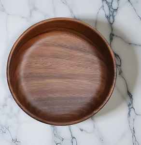 Bols contemporains en bois de style vintage pour restaurant à domicile et buffet Bols de service en bois naturel pour les fêtes - Product Image 2