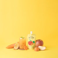 [Juicing Man] Koreaanse Wortel Appelsap 100Ml Tuit Zakje Geen Suiker Gezonde Kids Snack Natuurlijk Vruchtensap