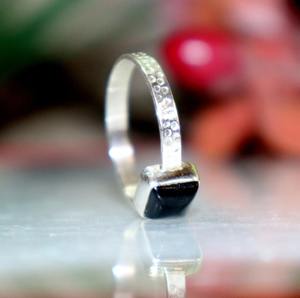 แหวนพลอยออนิกซ์สีดำ เงินแท้ 925 งานแฮนด์เมด ของขวัญเครื่องประดับ - Product Image 3