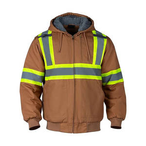 Vêtements de travail haute visibilité pour hommes, veste de sécurité à capuche, meilleure qualité, vêtements de travail bicolores, veste réfléchissante - Product Image 1