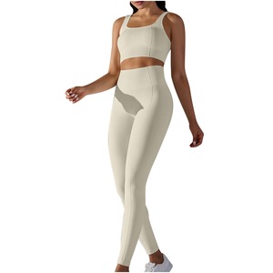 ชุดออกกำลังกาย2ชิ้นสำหรับผู้หญิงชุดเล่นโยคะฟิตเนสยิมยกกางเกงพลัสไซส์ - Product Image 4