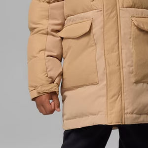 Blouson matelassé à capuche pour garçons avec fermeture éclair, design décontracté pour l'hiver, manches longues avec logo personnalisé 2026 - Product Image 3
