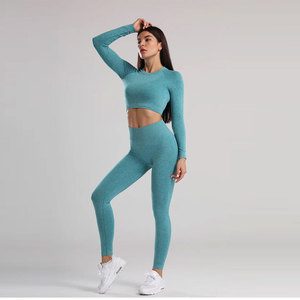 High Quality Stretchy Breathable Set Women Fitness Seamless Activewear Fitness Yoga Wear Bra Leggings Gym Yoga Sets - Product Image 1