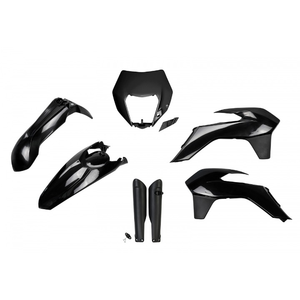 Kit Completo in Plastica Nera con Supporto Faro per Moto KTM EXC-F 500 2014-2016 Accessori - Product Image 1