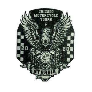 Patchs tissés écologiques personnalisés, style à coudre, alphabet anglais, triangle, cercle, couleurs jaune et bleu, sacs en toile - Product Image 2