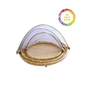 Panier de nettoyage en bambou fait à la main avec couvercle en filet, plateau durable pour un usage domestique et agricole au meilleur prix de gros - Product Image 6