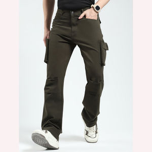 กางเกงคาร์โก้ผู้ชายแบบตรงมีกระเป๋าหลายใบมีหลายกระเป๋าใส่สบายกางเกงผู้ชายซักได้ - Product Image 1