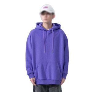 Sudadera con Capucha Extra Grande para Hombre, Color Morado Sólido, Informal, de Forro Polar, Corte Regular, para Otoño - Product Image 4