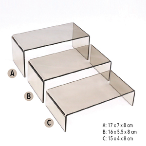 Étagère de présentation moderne à 3 niveaux, support autoportant en acrylique poli pour la décoration - Product Image 4