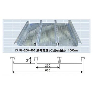 <span class=keywords><strong>Dalles</strong></span> de sol en acier coloré galvanisé à nervures en queue d'aronde fermées pour bâtiments à plusieurs étages, type YX51-200-600, durables et anti-corrosion - Product Image 2