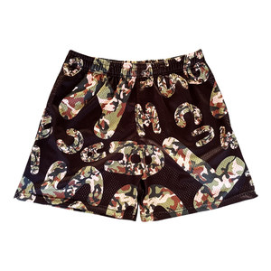 Pantalones cortos de malla de poliéster de verano personalizados de alta calidad con bolsillos Impresión de sublimación de camuflaje informal saludable de 5 pulgadas - Product Image 4