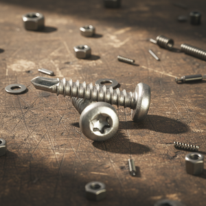 Vis autoperceuses PDC à tête cylindrique en acier inoxydable 304/316/410, filetage métrique à pas fin, classe 8, finition naturelle, cruciforme - Product Image 1