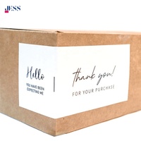 Autocollants rectangulaires de remerciement en gros, étiquettes en papier kraft pour sceller les boîtes cadeaux et les emballages