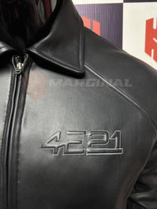 Chaqueta Bomber de Piel de Cordero Negra para Hombre, Estilo Urbano, Resistente al Viento, Ecológica, Talla Grande, Cierre de Cremallera Personalizado, Solapa Delantera - Product Image 4