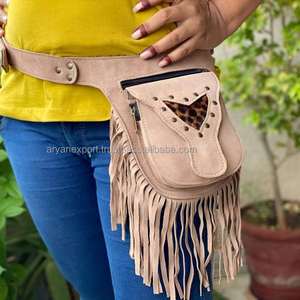 เข็มขัดหนังกลับแบบพู่,กระเป๋าคาดเอวสะโพกเข็มขัดเดินทางอเนกประสงค์ - Product Image 3