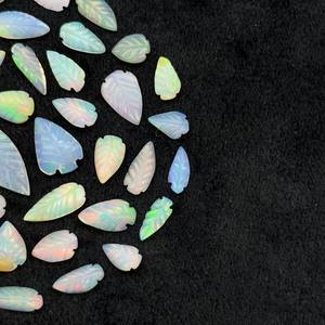 Cuentas de Ópalo Etíope Natural en Forma de Hoja, Cuentas de Ópalo de Fuego Welo Talladas, Cuentas de Piedras Preciosas de Ópalo Sueltas para la Fabricación de Joyas - Product Image 3
