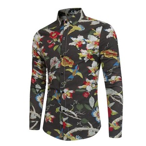 Vente en gros de chemises hawaïennes 100% coton pour hommes motif personnalisé logo imprimé bouton Aloha vêtements de plage d'été popeline tissu - Product Image 3