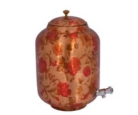 Distributeur d'eau en cuivre martelé avec robinet en acier inoxydable, moderne, fait main, grande capacité, anti-fuite, pour la maison et la cuisine