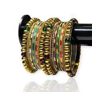 Brazaletes de Novia Geométricos Coloridos y Modernos Chapados en Oro para Bodas, Aniversarios y Fiestas - Joyería al por Mayor para Mujer - Product Image 3