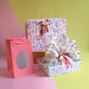 10 Luxury Multicolor <b>Easter</b> Shopper with Window 18+18H30 cm for <b>Holiday</b> <b>Supplies</b> - Product Image 1