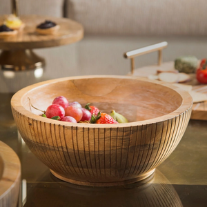 Tazón de Madera Rústico de 3 Secciones para Decoración de Hoteles y Restaurantes, Novedad de 2023, Madera de Mango Rústica Blanca para Frutas - Product Image 5