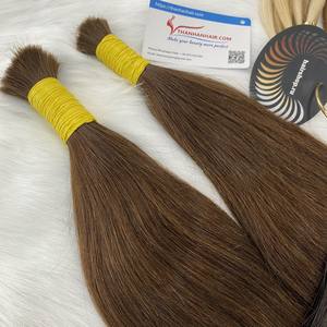 Venta al por mayor 100% Auténtico Virgen Vietnamita Remy Extensiones de Cabello Humano Brown Bone Straight Bulk Hair - Product Image 1