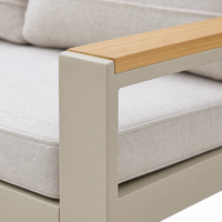 Komplett aus Aluminium Gefertigtes Langlebiges Wasserdichtes Modernes Outdoor-Sofa-Set 5-teilig mit Komfortablen Kissen für Garten, Terrasse, Wohnzimmer & Esszimmer