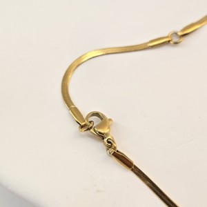 Collar Unisex <span class=keywords><strong>de</strong></span> Acero Inoxidable 304 con Baño <span class=keywords><strong>de</strong></span> <span class=keywords><strong>Oro</strong></span> PVD <span class=keywords><strong>de</strong></span> 18K, Cadena <span class=keywords><strong>de</strong></span> Serpiente Minimalista para Uso Diario, <span class=keywords><strong>Venta</strong></span> al Por Mayor - Product Image 5