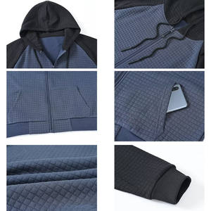 Sweat-shirt personnalisé surdimensionné délavé à l'acide sweat-shirt à capuche brodé hommes basiques coton mélangé bouffée impression fermeture éclair complète - Product Image 3