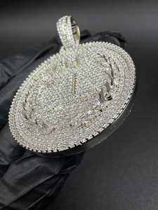 Colgante de Diamante Moissanite Iced Out, Plata 925, Micro Pavé, Corte Brillante Redondo, Joyería de Lujo Unisex - Product Image 2