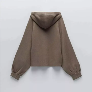 ชุดวอร์มผ้าฝ้ายออร์แกนิกสำหรับผู้หญิงมีฮู้ดสองชิ้นชุดวอร์มผ้าฟลีซแบบผูกเชือก100% - Product Image 4