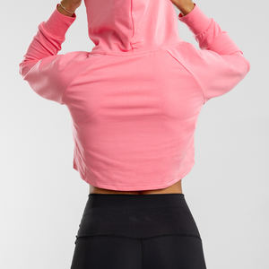 Pullover Crop <b>Hoodie</b> <b>Long</b> <b>Sleeve</b> Fitness Crop Top Hoodies <b>T</b> <b>Shirt</b> Pullover Custom Workout Crop Sweatshirt for Women - Product Image 3
