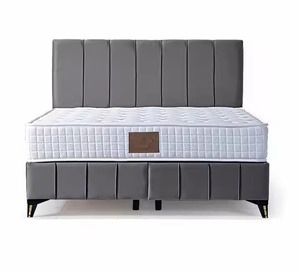 Lujoso juego de dormitorio de MDF para oficina en casa y Hotel Hermosa base de cama para dormir con cabecero y almacenamiento de habitación para villas - Product Image 1