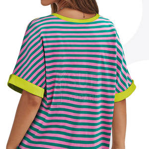 Fashion Customized <b>Women</b> Summer Casual <b>Plus</b> <b>Size</b> Oversize Knitted <b>T</b>-<b>Shirt</b> with Solid Design Short Sleeves Custom Colors & Logo - Product Image 6