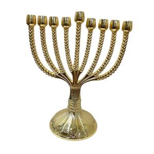 9สาขาสองโทนสีทองและสีเงินชุบเยรูซาเล็ม Hanukkah menorah candelabrum สำหรับตกแต่งบ้านและของขวัญทางศาสนา - Product Image 3