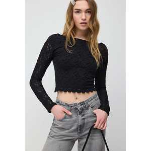 Blusa Casual de Manga Larga con Espalda Descubierta y Encaje, con Plumas Decorativas y Logotipo Frontal, Talla XL, para Otoño y Primavera - Product Image 5