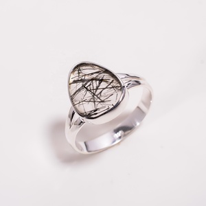 ออกแบบที่กำหนดเองพลอยผู้หญิงเครื่องประดับเงินแท้925 Rutile พลอยแหวนผู้ค้าส่ง - Product Image 6