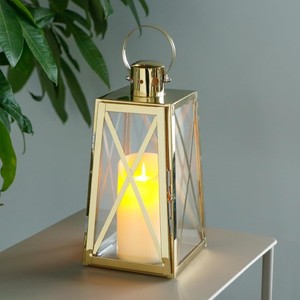 Lanterne décorative en aluminium, métal, bougeoir d'extérieur, lanterne à bougie suspendue en verre trempé pour mariage à la maison - Product Image 1