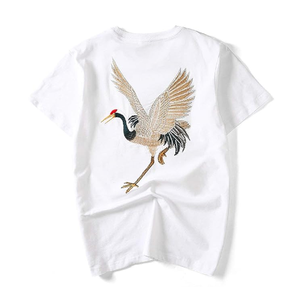 T-shirts brodés de couleur unie Streetwear T-shirts brodés Conception personnalisée T-shirts brodés - Product Image 1