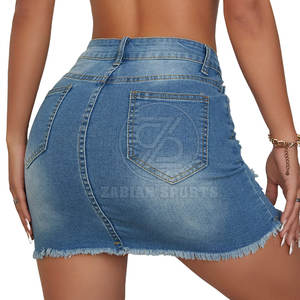 Ropa de entrenamiento de alta calidad, Falda vaquera para mujer, uso informal, gran oferta, Falda vaquera de algodón para mujer a la venta - Product Image 4